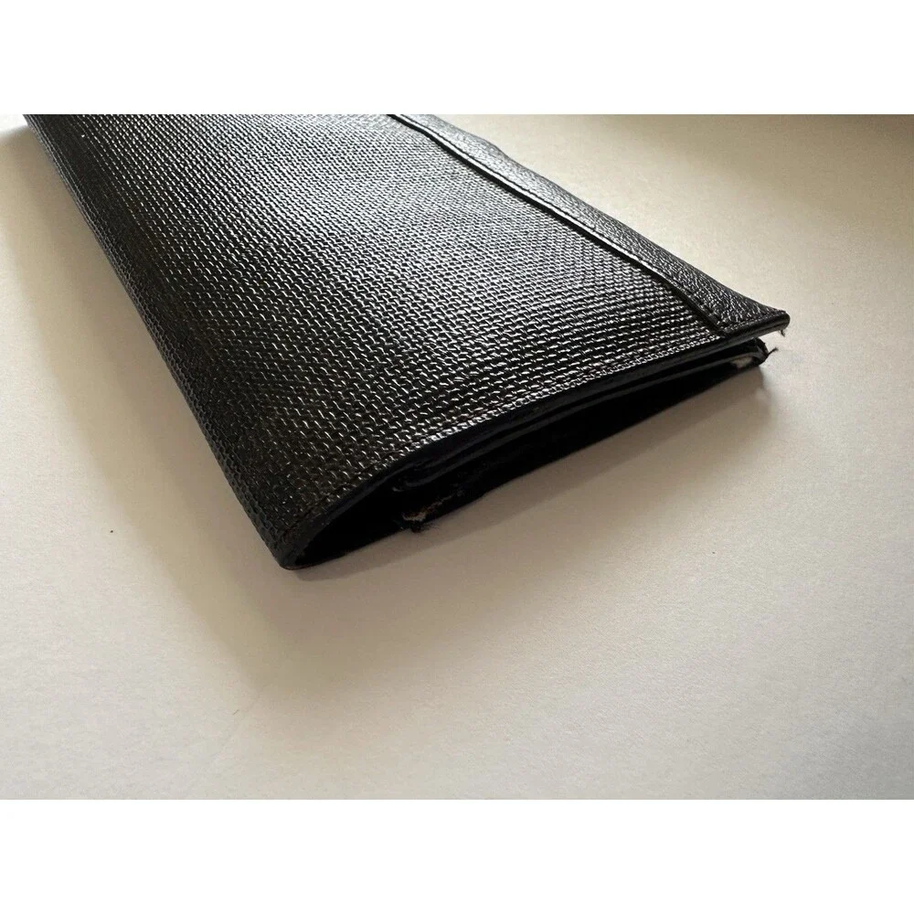 Dunhill London Men's Long Wallet Brown Canvas Leather Check Pattern
